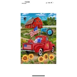 "Land of the Free" Garden Flag 12.5"x18" NEW Patriotic‎ Fall Rustic Charlie Kirk